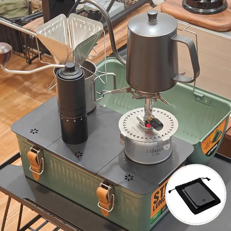 For Stanley Lunch Box 9.4L Camping Gear Ultralight Aluminum Portable Table Plate Felt Lining Picnic Camping Outdoor Accessory
