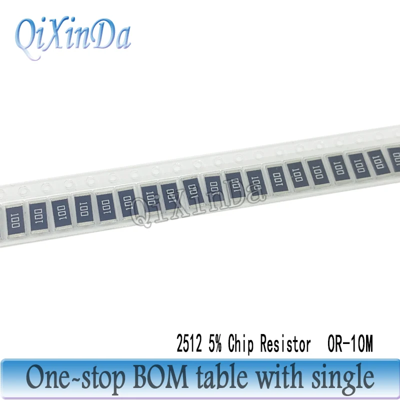 100 шт. 2512 SMD чип 1 Вт 0R ~ 10 м 5% 1 Вт 0 1 10 100 150 220 330 Ом 1K 2.2K 10K 100K 220K 0R 1R 10R 100R 150R 220R 330R 470R