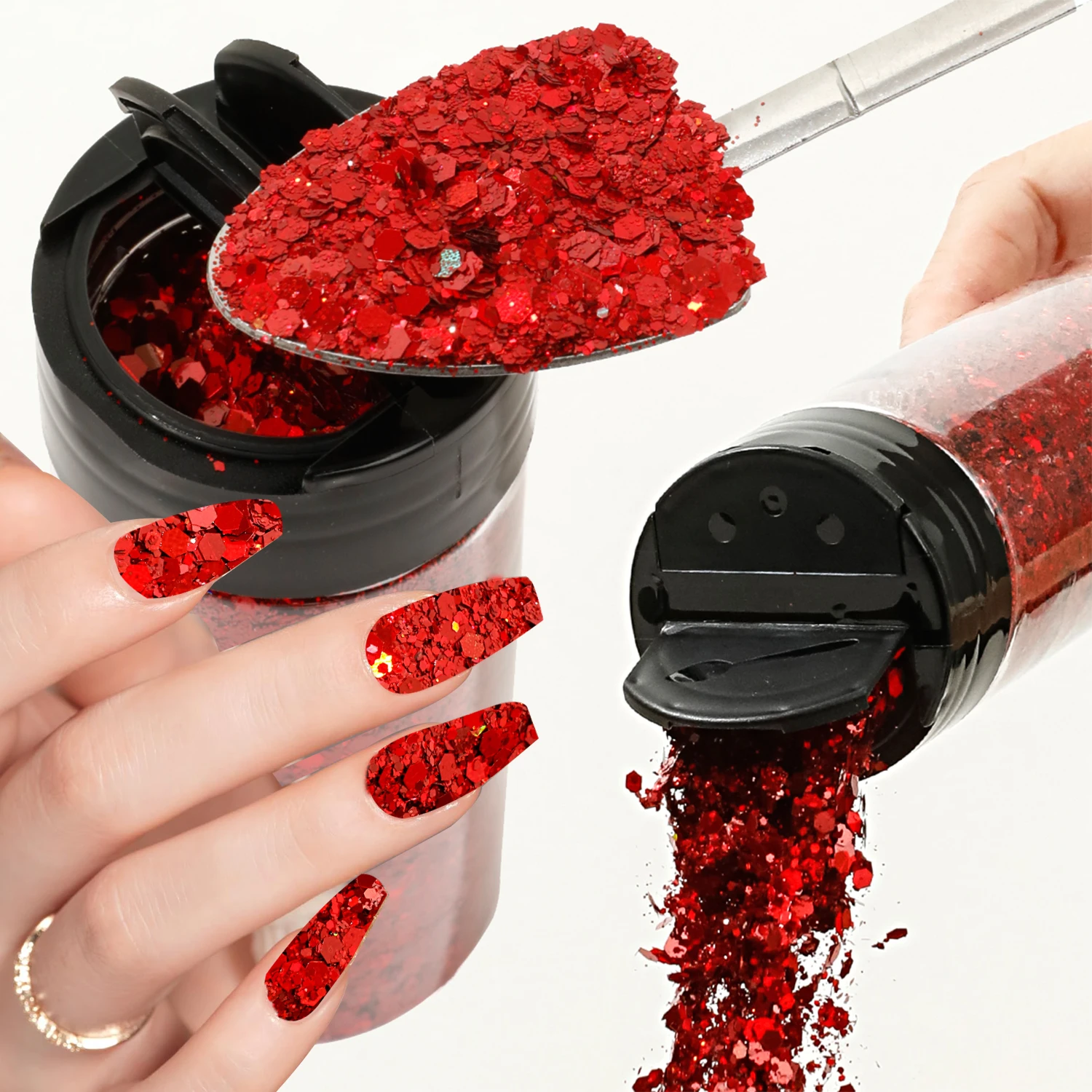 虹色の細かいキラキラ,80g, 1ボトル,キラキラパウダー,ホログラフィック,ミックスクラフト,フェスティバルデコレーション