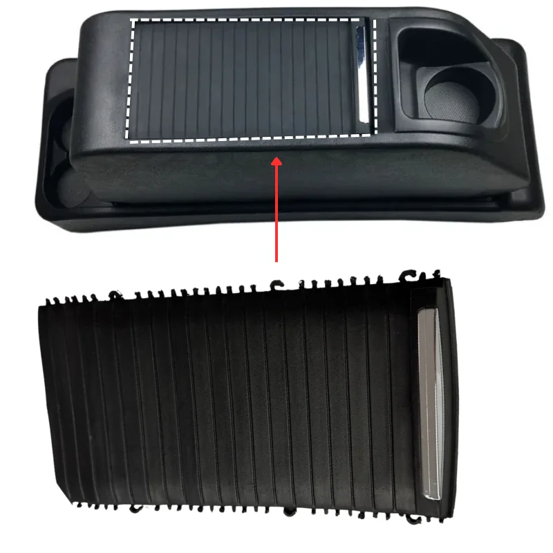 Center Console Armrest Storage Box Cover Plate with Cup Holder Pull Curtain for Citroën Berlingo / Peugeot Partner 2008–2018