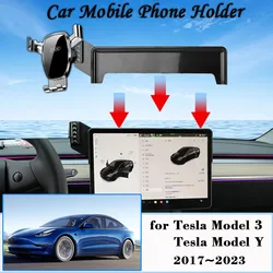 Car Mount for Tesla Model 3 Model Y 2017~2023 Air Vent Mobile Phone Holder Cellphone Bracket Gravity Stand Sticker Accessories
