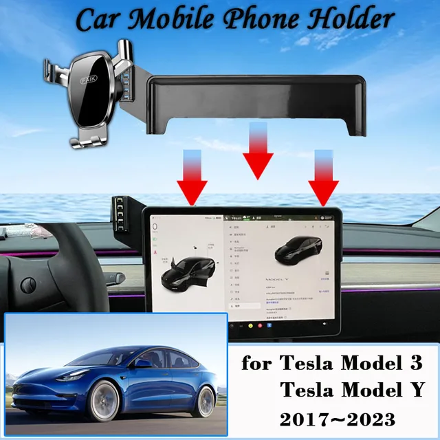 Uchwyt samochodowy do Tesla Model 3 Model Y 2017 ~ 2023 Uchwyt na telefon komórkowy Air Vent Uchwyt na telefon komórkowy Grawitacyjny stojak Naklejka Akcesoria