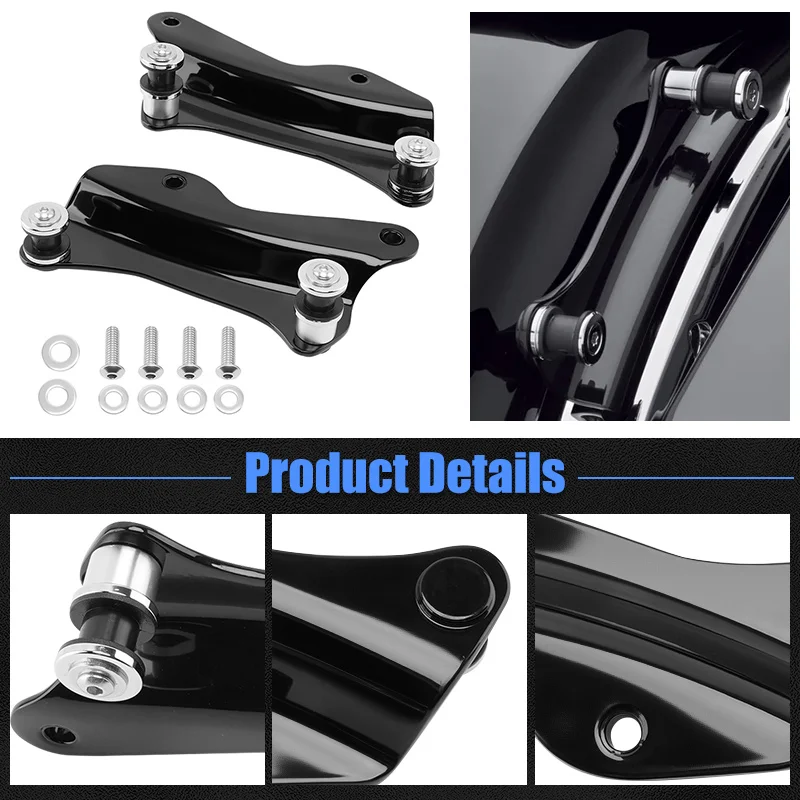 Kit de accesorios de acoplamiento de 4 puntos para motocicleta, color negro, para Harley Touring Road King Ultra limitado Road Glide Street Glide 2014-2022