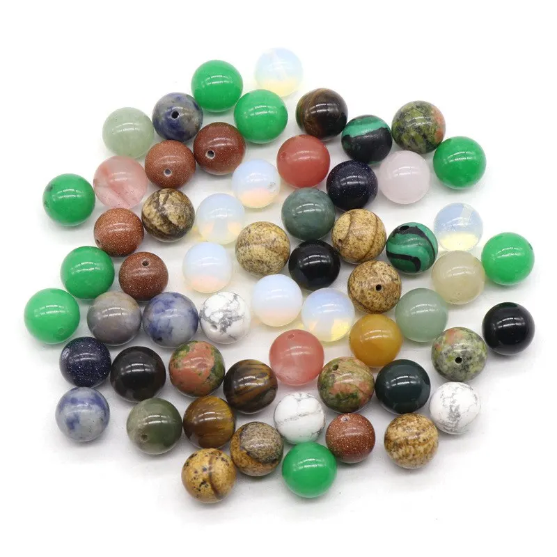 Gemstone Beads for Jewelry Making Cute Round Pendants in Various Colors and Sizes Stylish and portable can be paired necklaces