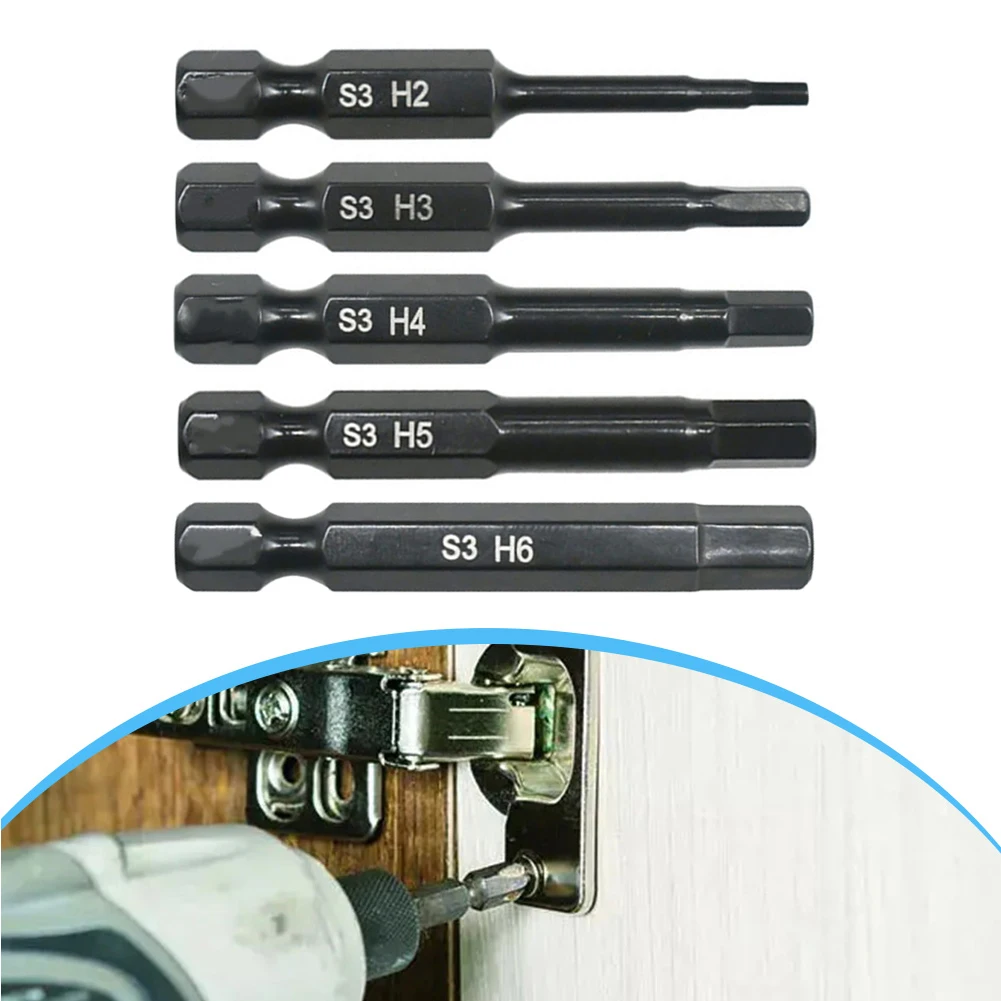 

5PCS Hex Screwdriver Bits Set Magnetic Hex Head Drill Bits Screwdriver Bits Set For H2-H6 Hexagon Bits Magnetic Tip Feature