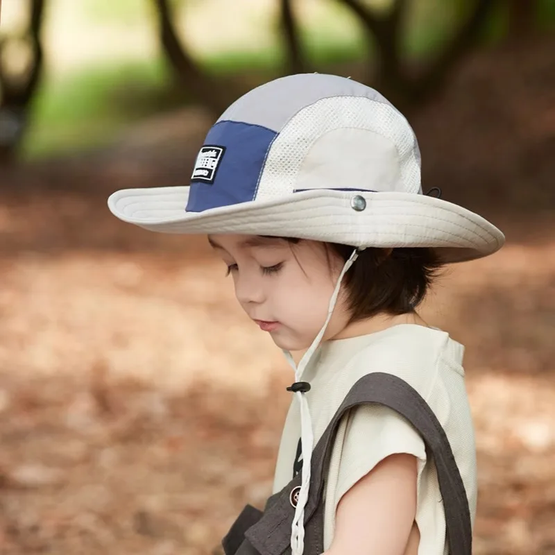 Outdoor Boys Girls Sun Hat Summer Bucket Hat for Children Casual Fisherman Hats Sun Protection Cap Wide Brim Hats