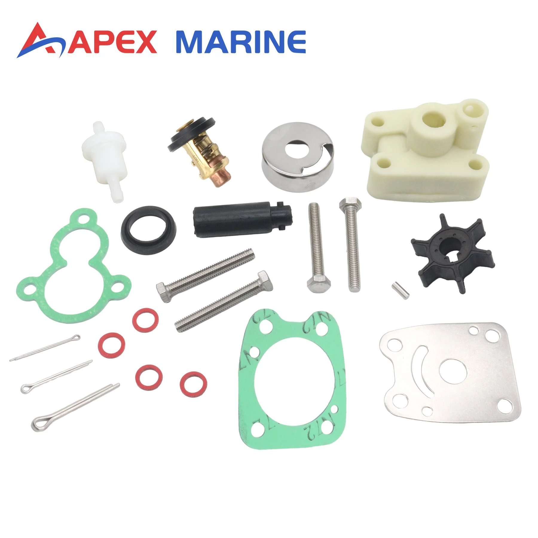 Maintenance Service Kit 6E0-W0078-00 Fit for Yamaha 4 Stroke 4HP F4 1998-2009 Outboard Impeller Kit W/ Thermostat Fuel Filiter