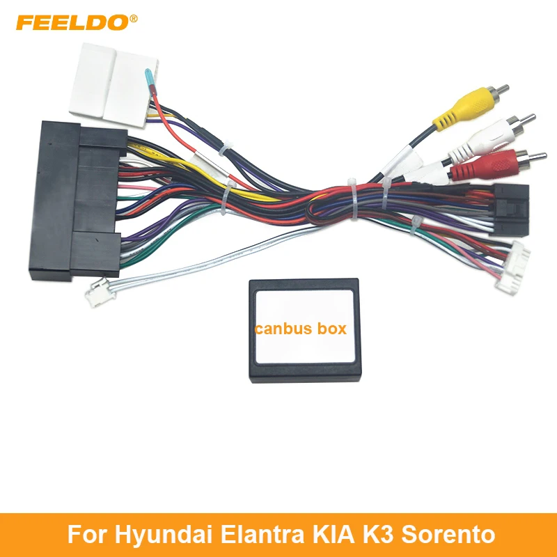 Feeldo-calbe para rádio de carro, dispositivo com android de 16 pinos, para hyundai elantra, kia k3, adaptador de chicote de cablagem sorento