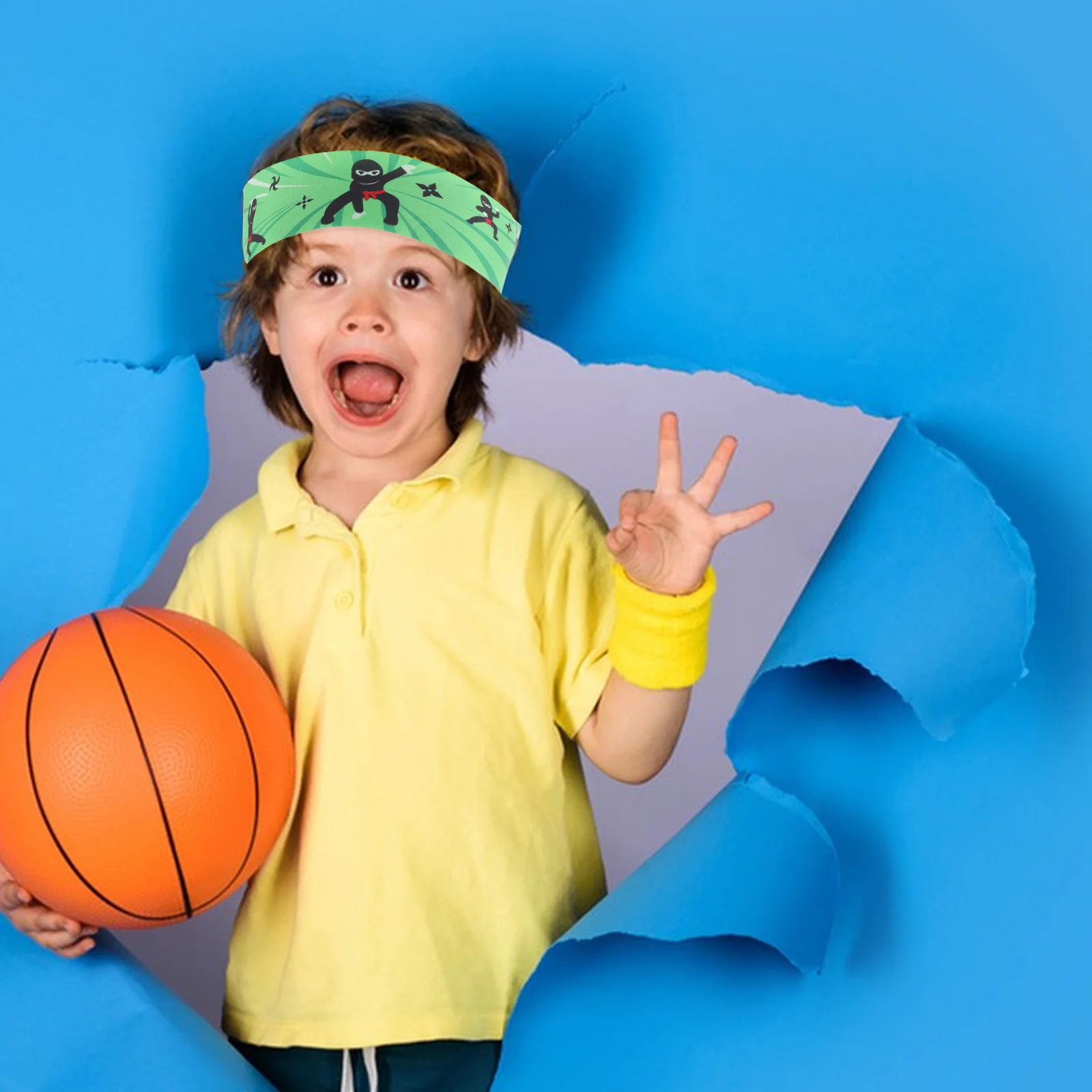 قطعتان من عصابات رأس النينجا للحفلات ذات طابع الكاراتيه، عصابات رأس رياضية مرنة لحفلات أعياد الميلاد