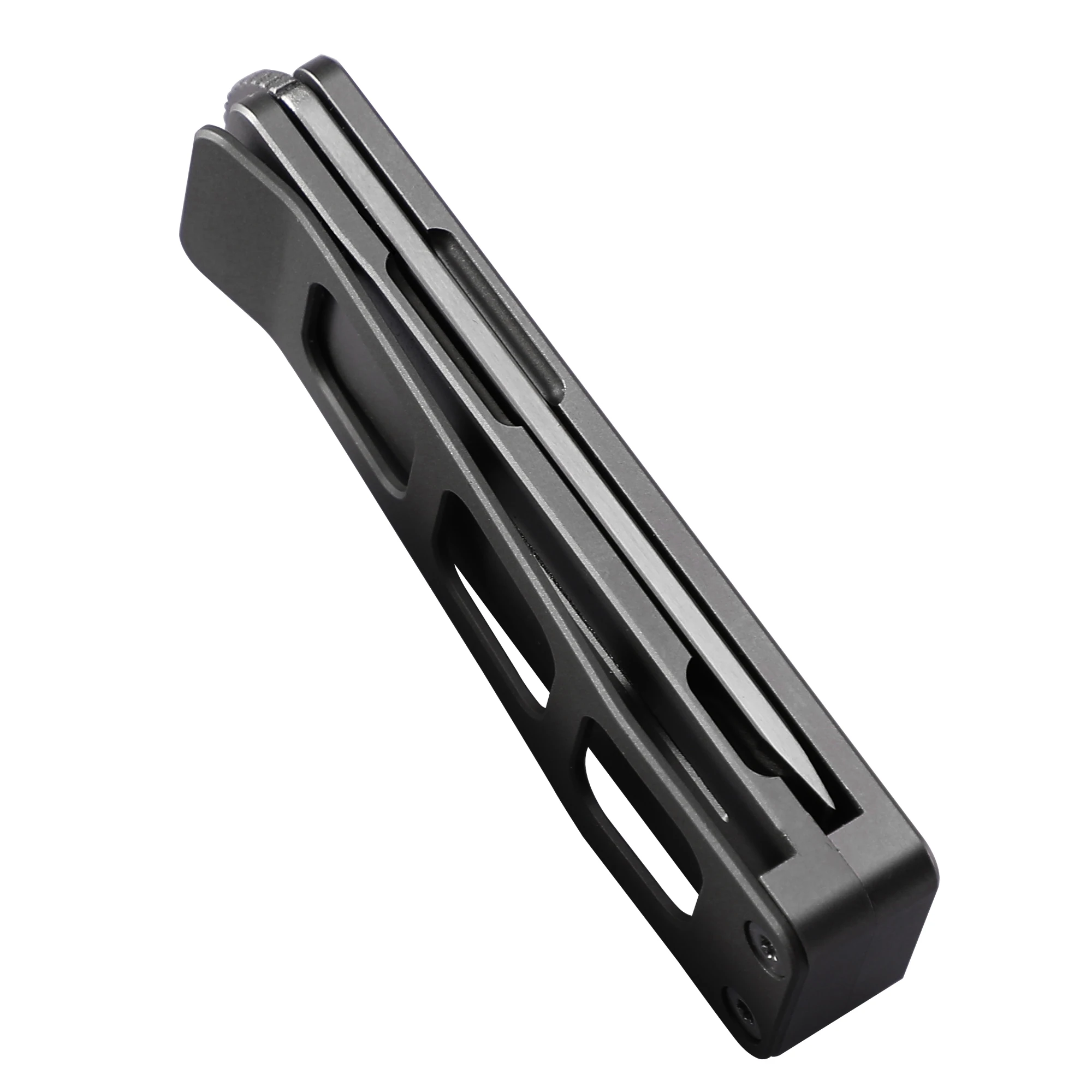 Imagem -06 - Petrificado Fish-pfe09 Mini Bolso Facas Dobráveis Edc Jackknife 14c28n Lâmina Titanium Handle Sobrevivência ao ar Livre Camping Ferramentas Manuais