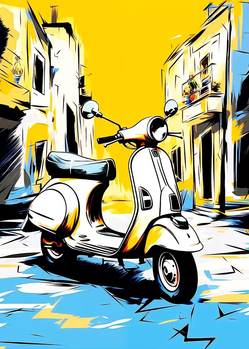 Seaside Electric Car Poster-Serie, Themen-Leinwanddruck, modische, beliebte Farben, Wandbild, Studio, Heimdekoration, Kunstgemälde, Geschenk