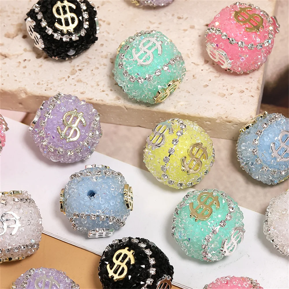 ST10 USD Symbol Sugar Beads Chain Shiny Colors Beads DIY Jewelry Accessories Bracelet Necklace Pen Beads Material Child Gifts