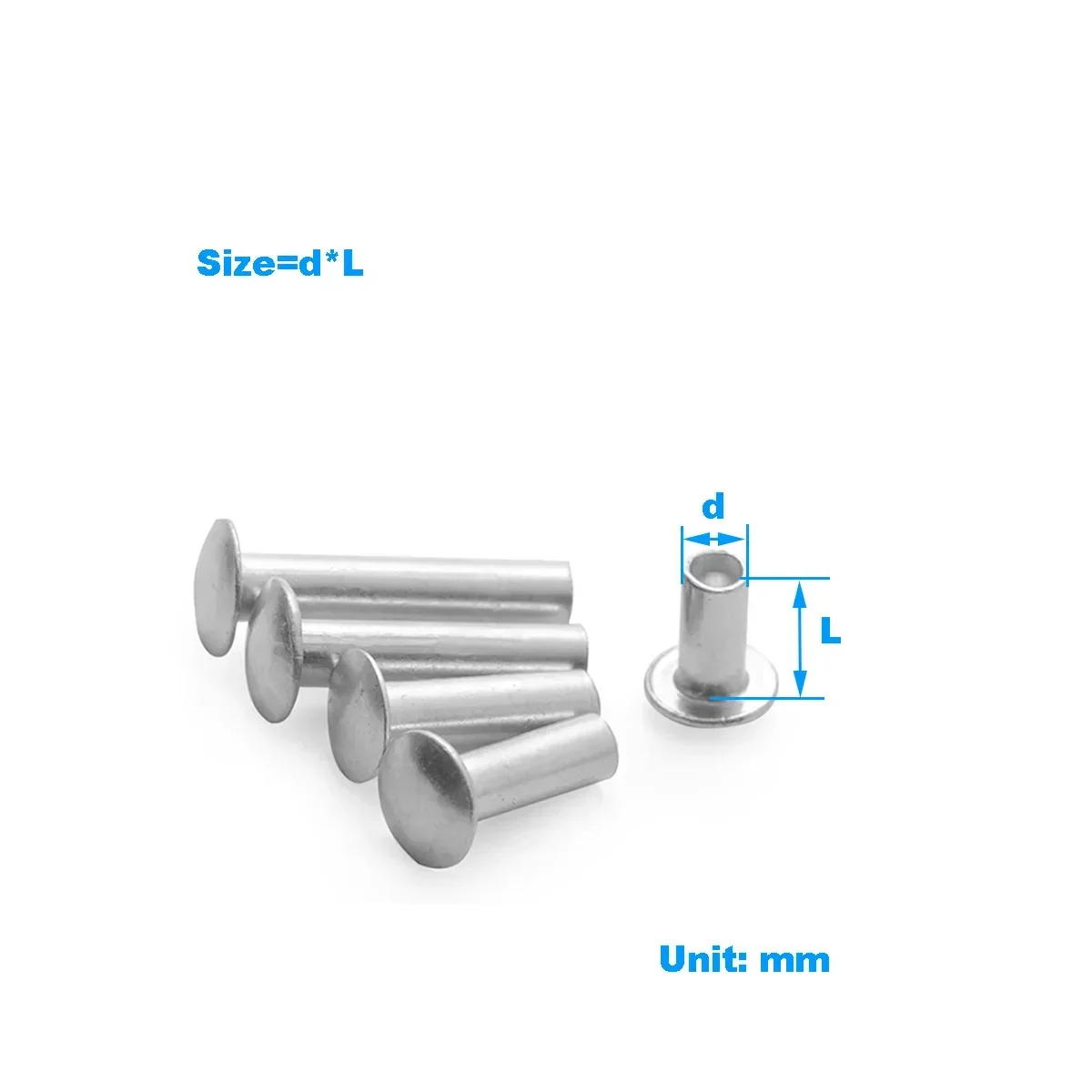 Aluminum Large Pan Head Semi Hollow Rivet / Semi Round Head Hollow Rivet M2M2.5M3M4M5M6