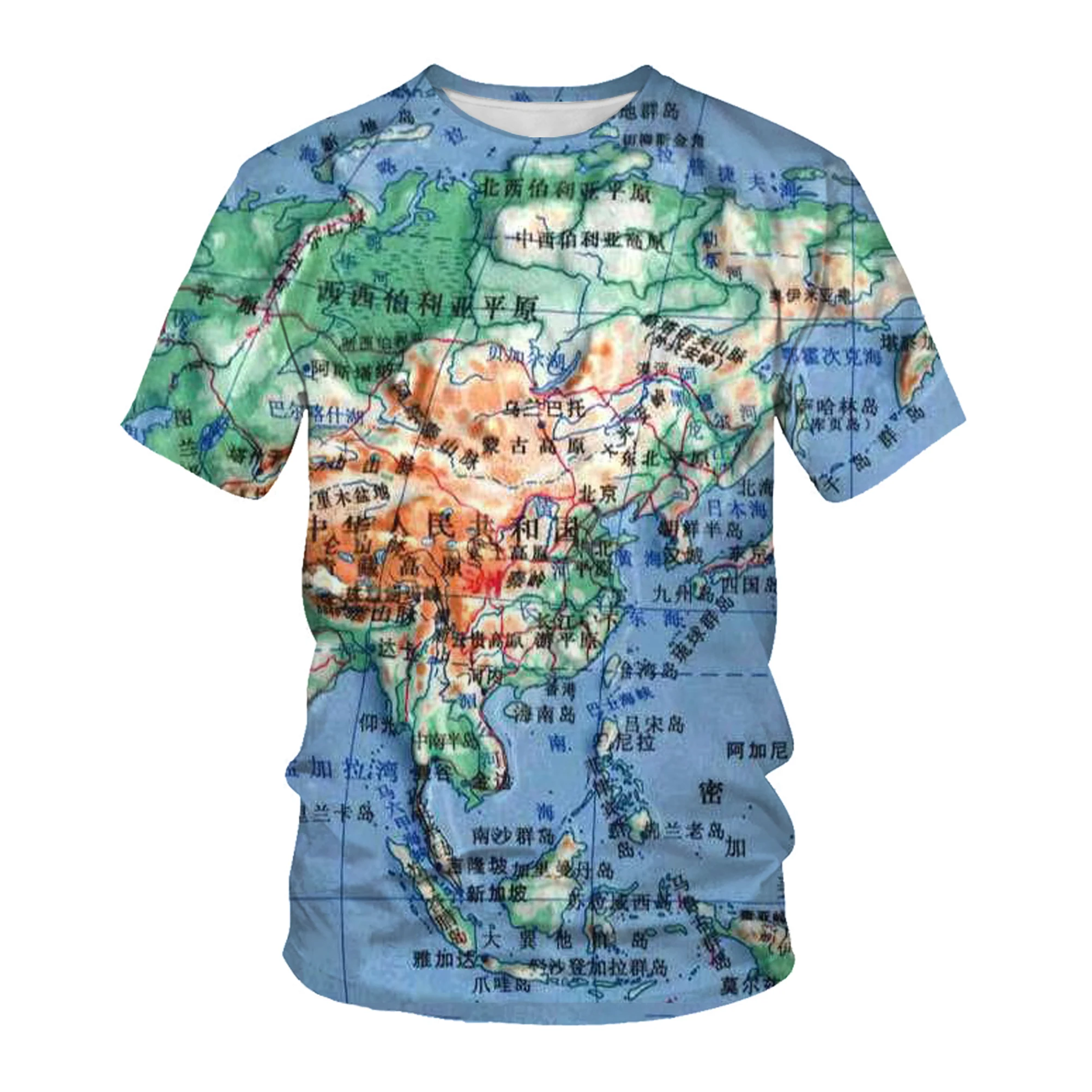 3D Print T Shirt Streetwear World Map Men Women Hip Hop Rock Fashion Harajuku Kids Shirts Homme Graphic T Shirts Funny