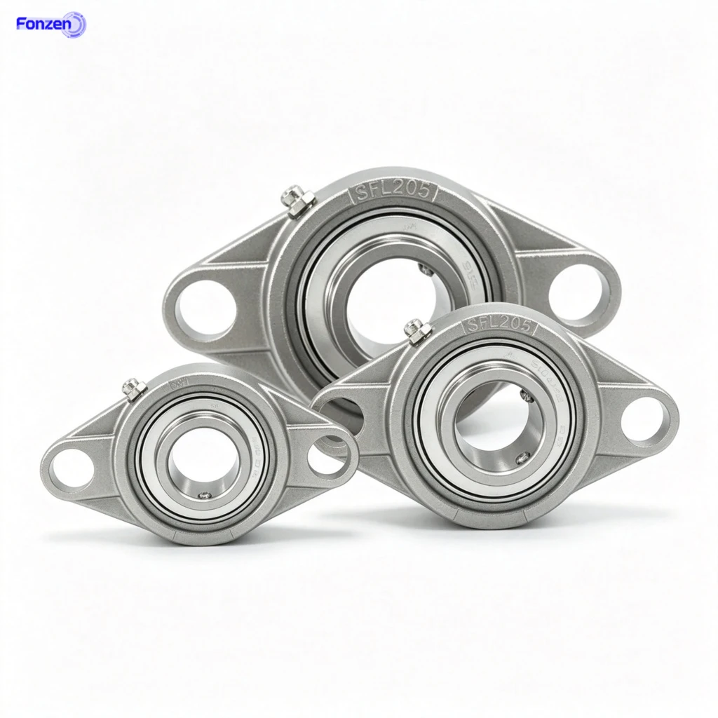 Stainless Steel Flanged Unit Bearing SUCFL201-SUCFL213 ID12-65mm 304/202 Material Corrosion-Resistant Waterproof Bearing Housing
