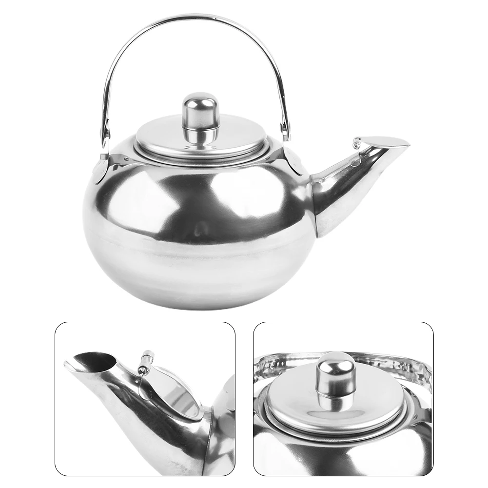 Stainless Steel Tea and For coffee Pot Featuring Internal Strainer and Leak-Proof Spout Design Sizes 1L to 2.5L