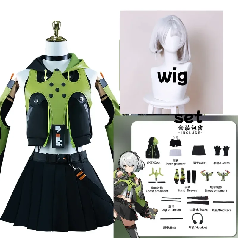 Cosplay Costume Full Set Zenless Zone Zero Anby Demara Anime Cosplay Gentle House Member Outfit Uniform Prop Cool Girl Skirt