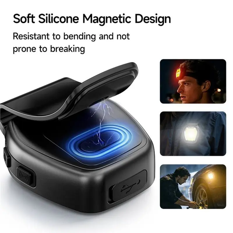 ABGH-Portable LED Motion Sensor Light Adjustable Magnetic Mini Portable Outdoor Rechargeable Light For Fishing Hiking Work