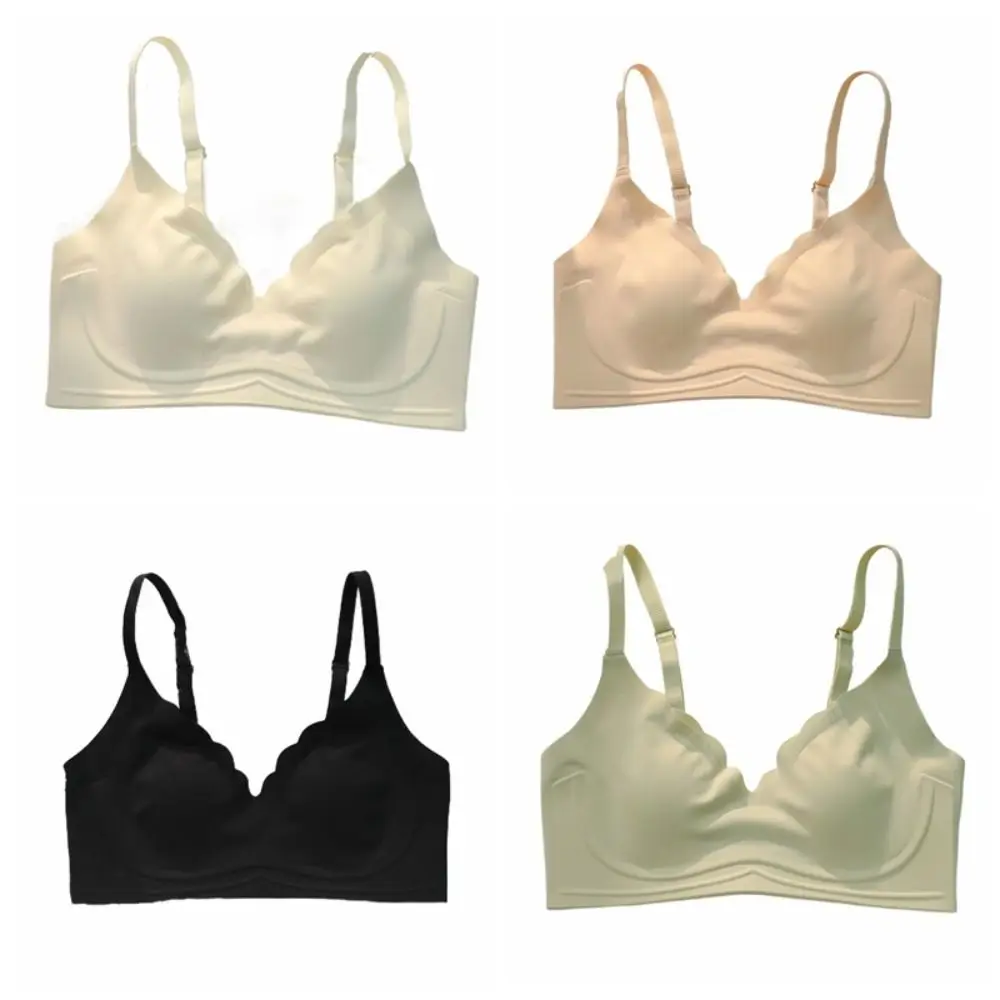 Breathable Sweet Wireless Push Up Bra Anti-sagging Lingerie Seamless Deep V Bra Shockproof Thin Underwear Women Gifts