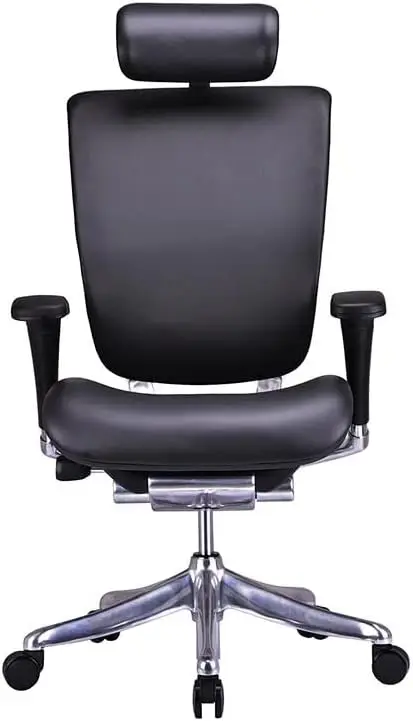 Enklave Genuine Leather Ergonomic Office Chair - Lumbar Support, Modern Executive Chair For Home & Office - Comfortable Desk