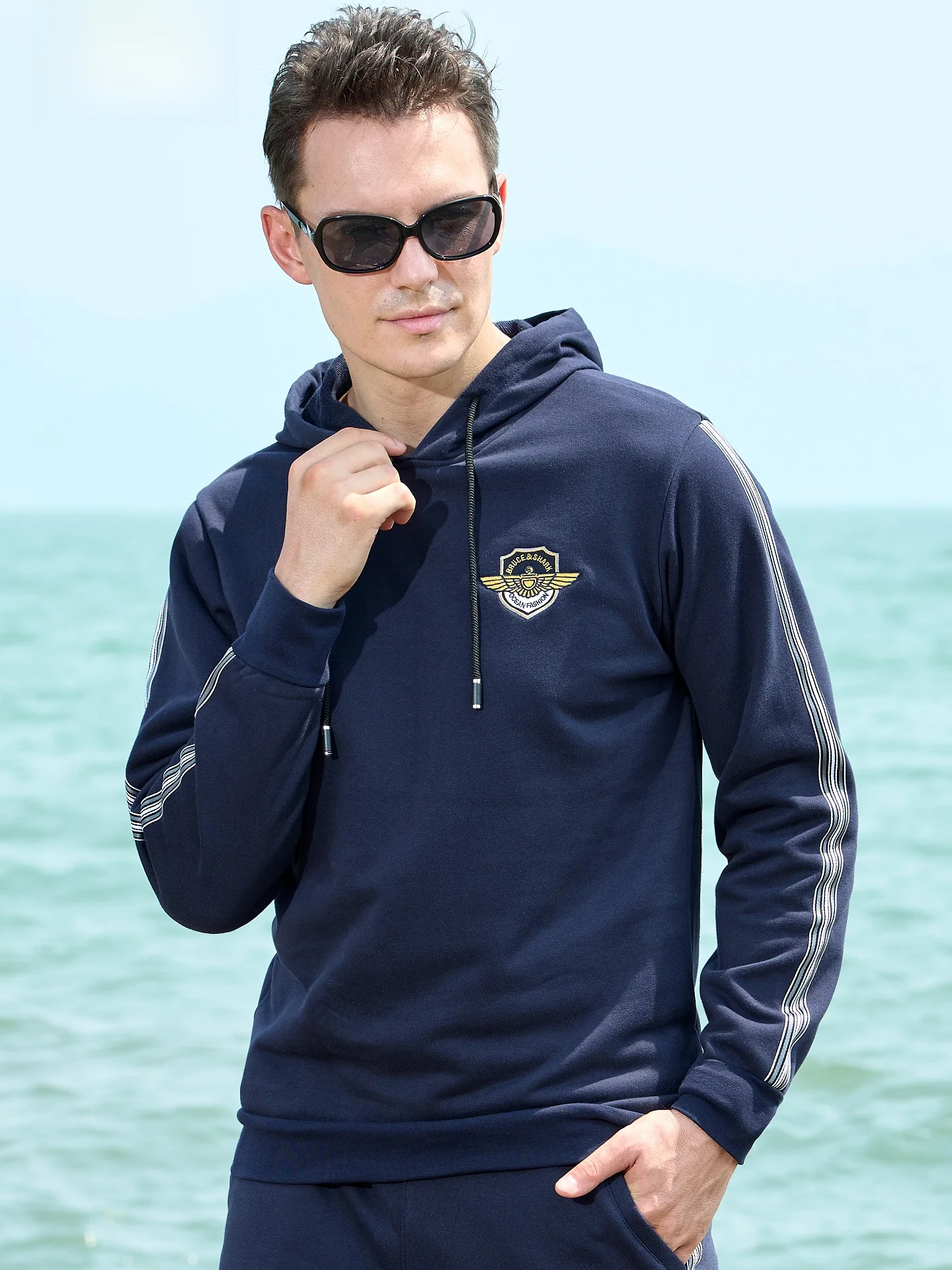 

Men's Hoodie Sweatirt Bruce & ark Brand Thiened Large Size Embroidered Loose Sport Coat Autumn Winter New Sle Faion...