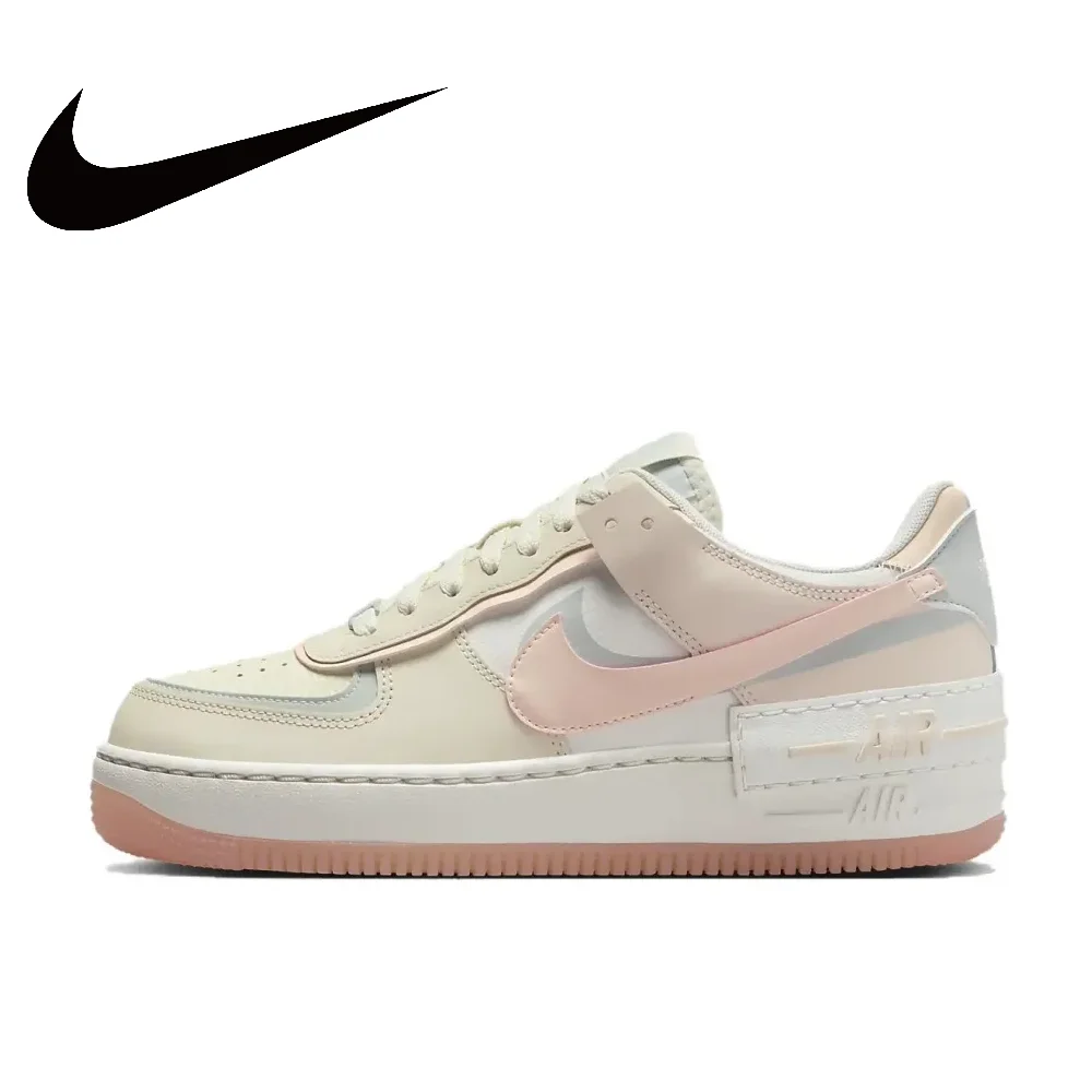 

Оригинальные женские туфли Nike Air Force 1 Shadow с низким верхом, повседневные туфли бежевого, розового цветов