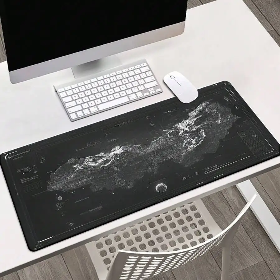 Large Geography Print Mouse Pad Keyboard Desk Mat Rubber Anti-Slip Office Gaming Accessory