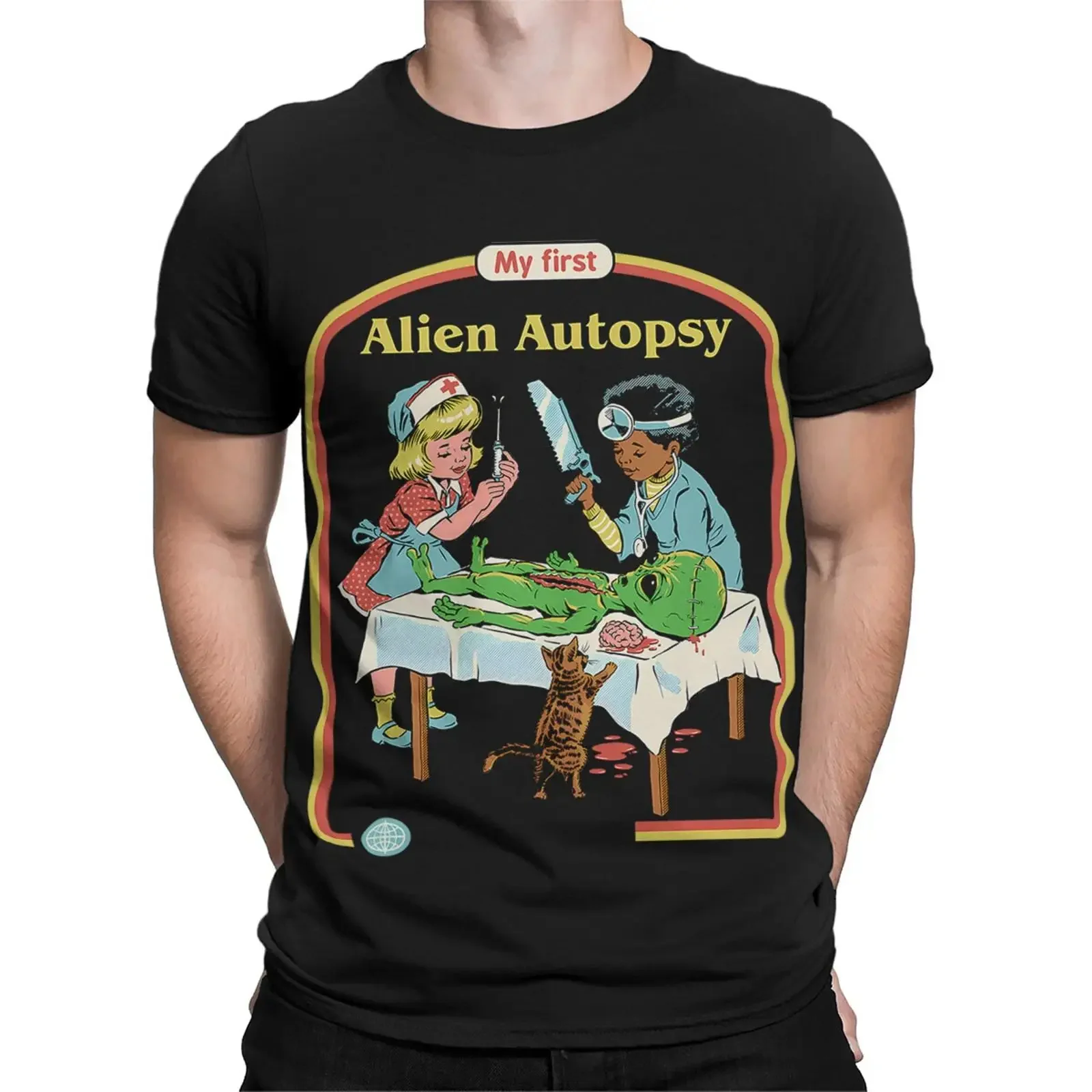 My First Alien Autopsy 80s Sci Fi T Shirt for Fans SR T433 vintage Washed homme Soft Casual graphic streetwear Stretched