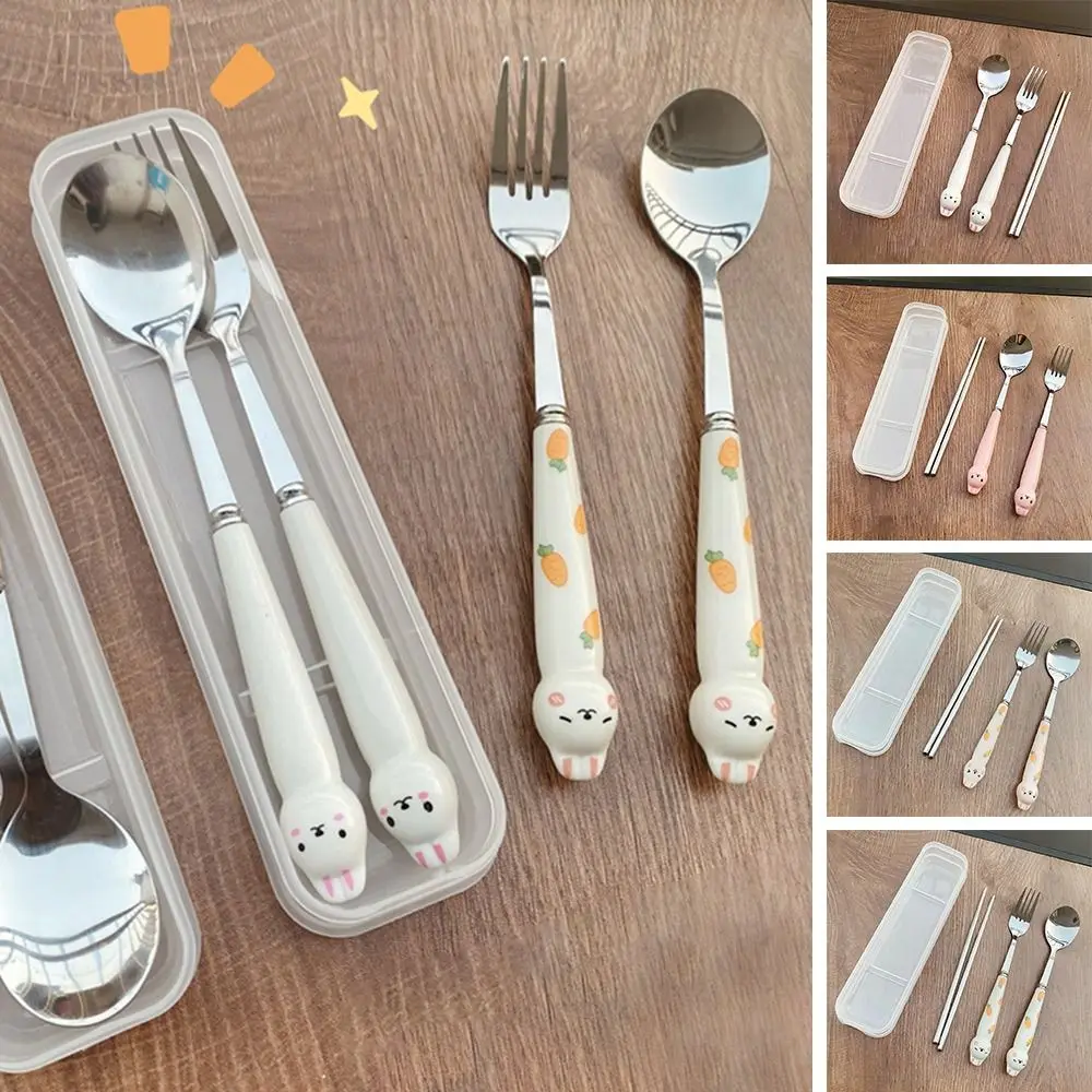 

Stainless Steel Picnic Chopsticks Fork Spoon With Storage Box Camping Travel Sets Tableware Dinnerware Set Cutlery Set