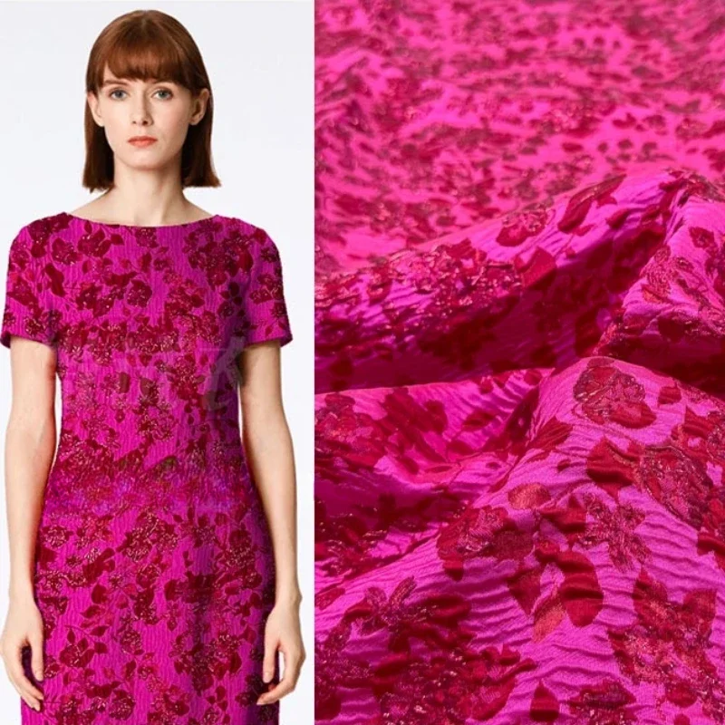 Gold Thread 3D Embossed Dainty Floral Jacquard Brocade Fabric Yarn-Dyed Dress Vest Set for Luxury Fashion Womens dresses