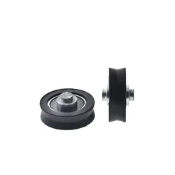 8Pcs with shaft pom plastic wheel with shaft moving pulley bearing wheel door and window pulley V-groove wheel nylon