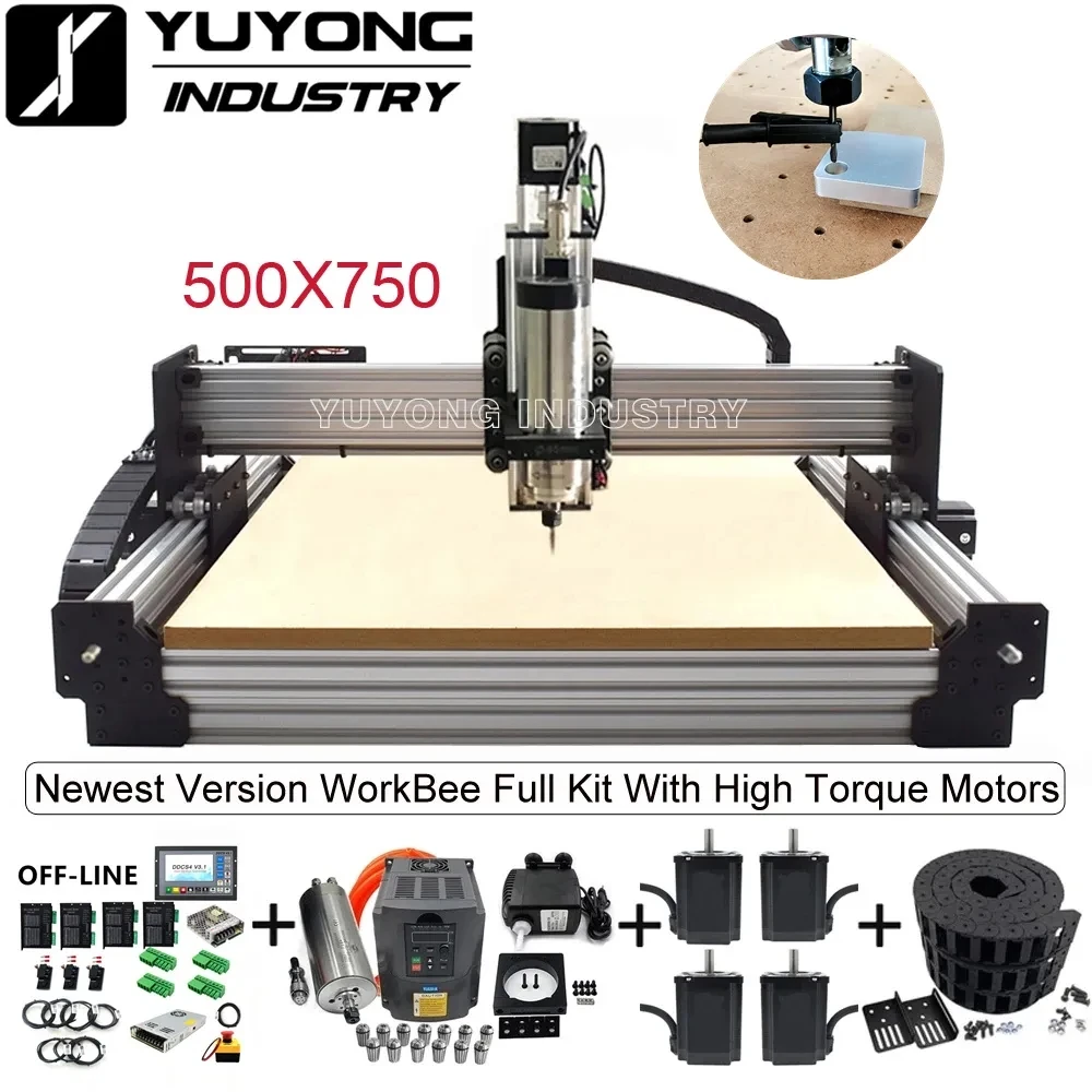 

YUYONG INDUSTRY Screw Driven 5075 Latest V2.3 with New Tensioning WorkBee CNC Full Kit Wood Metal Engraver Milling Machine