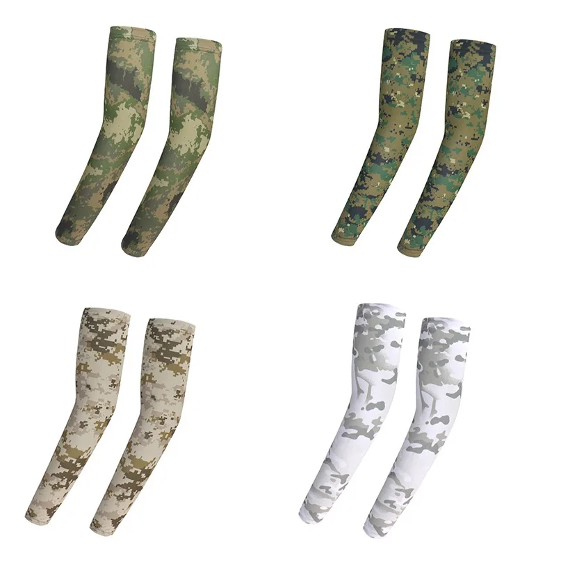 Camouflage Ice Silk Sleeve Cover Men Women Sun Protection Windproof Arm Sleeves Oversleeve