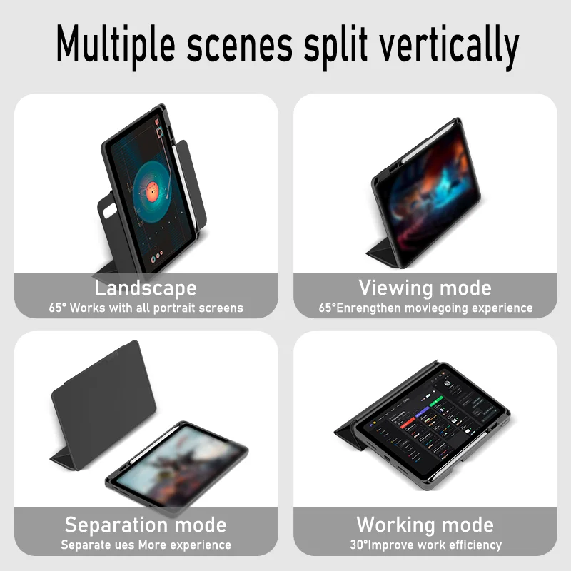 Magnetic Case for iPad Pro 11 (2024/2025)! Pencil Slot, 360° Rotating Ring, Multi-Angle, Auto Wake/Sleep