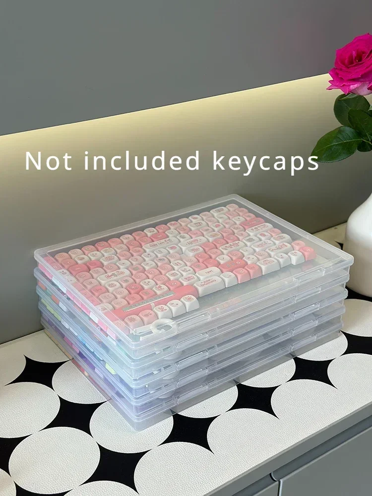 Imagem -03 - Mechanical Key Cap Storage Box Personalizado Transparente a4 Grande Capacidade Dustproof Stacked Organized Display Rack Pode Ser Empilhado