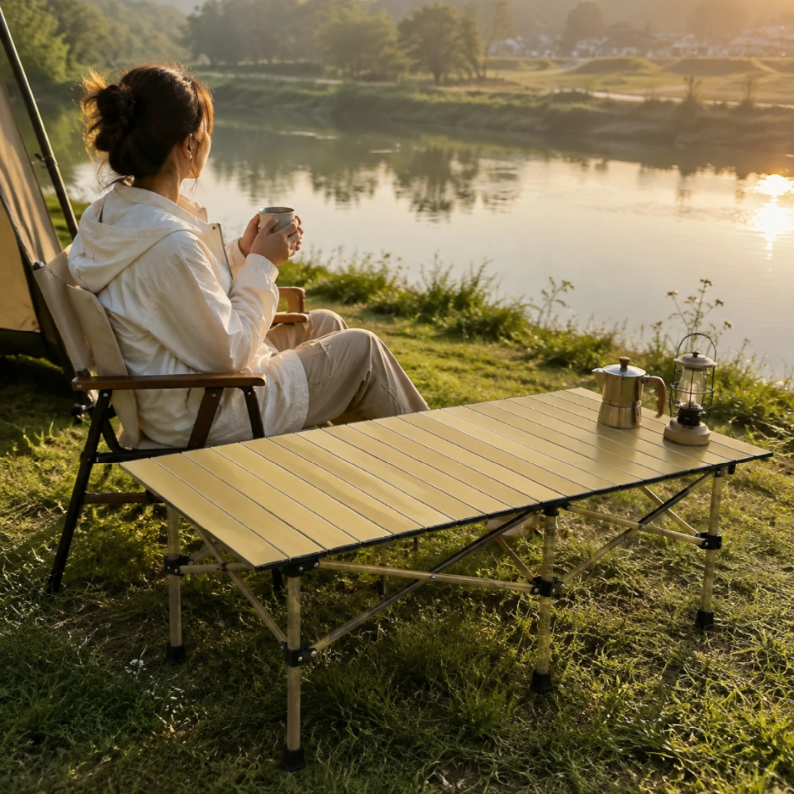 Foldable Camping Tabletop Replacement Slats Beige Board Compact for Backpacking Table Frame Gear