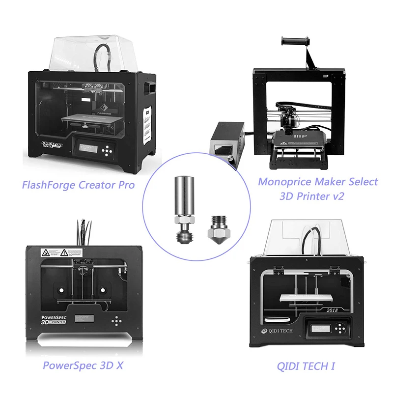 Полностью Металлическая Насадка MK10 0,4 мм для Wanhao, FlashForge, PowerSpec