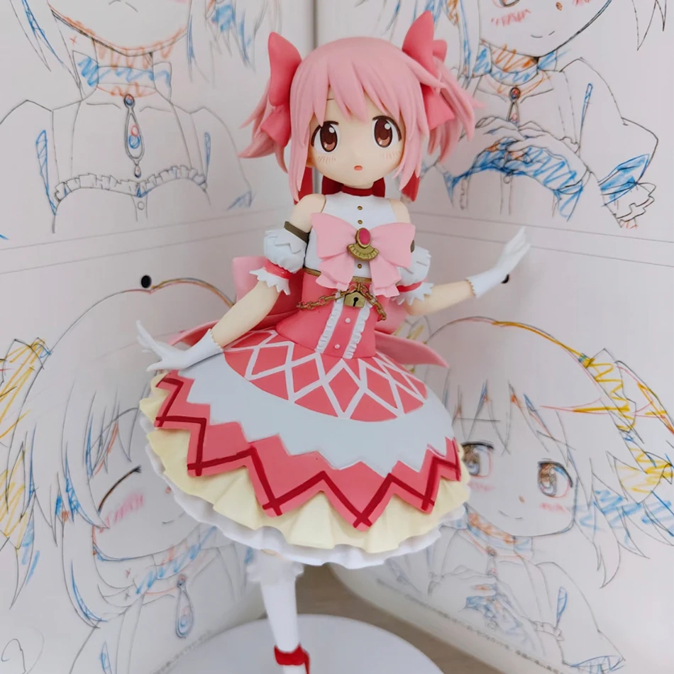 20CM Anime Puella Magi Madoka Magica Kaname Madoka Anime-Figur Magisches Mädchen Anime-Figur PVC Sammlerstück Dekorationsmodell Puppe Spielzeug