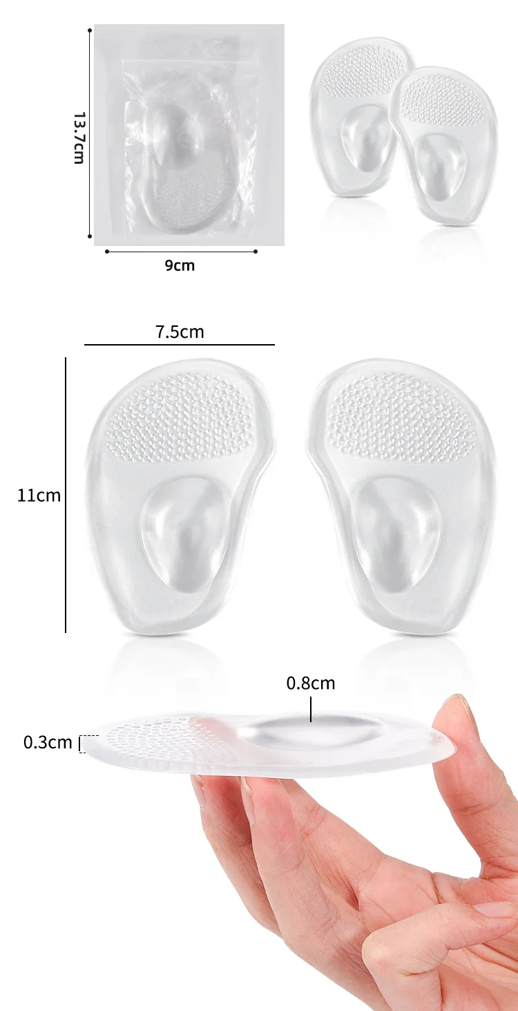 Silikon-Vorfußpolster, orthopädisches Schuhpolster, weiches Polster für Damen, lindert Fußschmerzen, Fußpflegeprodukte, 2 Stück/4 Stück. – Detail 2