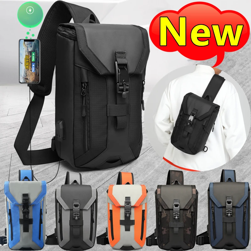 New Fashion 6 Colors Crossbody Sling Shoulder Bags Men Multifunction Chest Bag Male Waterproof Travel Teenagers Messenger Bags