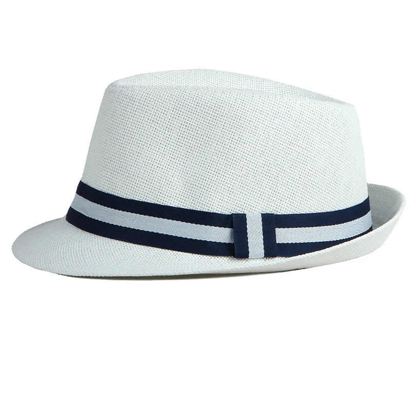 A new summer Fedora hat for the elegant Fashion gentleman Vintage white lady cream-above Jazz coast coast classical hat