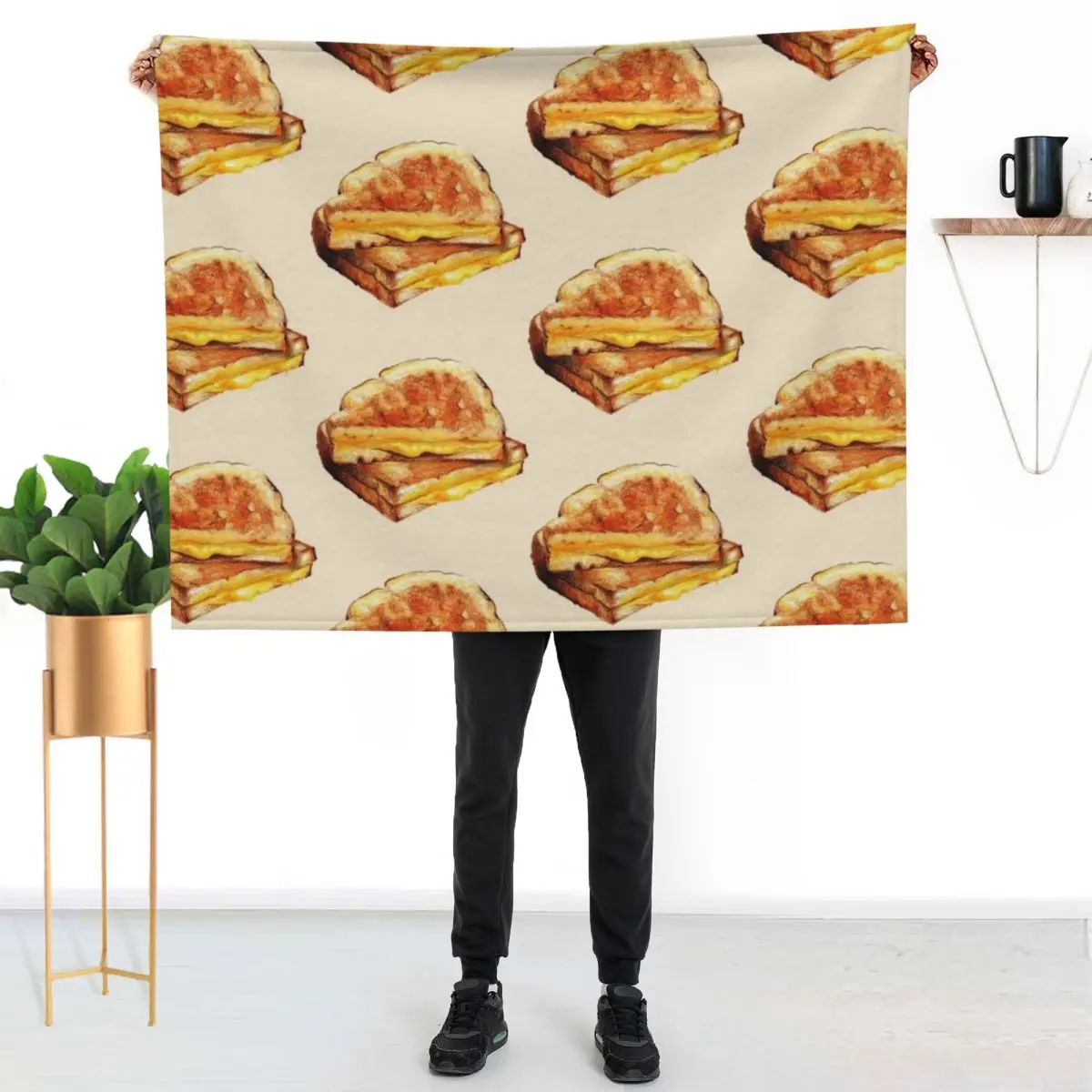 Grilled Cheese Sandwich Throw Blanket Heavy Warm Hairy cosplay anime Thins warm for winter Blankets
