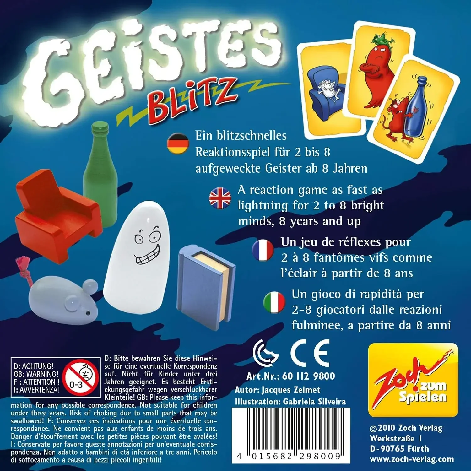 Geistes Blitz 1,2,3,4 Ghost Blitz Geistesblitz Zoch Verlag Ghost Blitz Gioco da tavolo Gioco per famiglie Gioco di carte