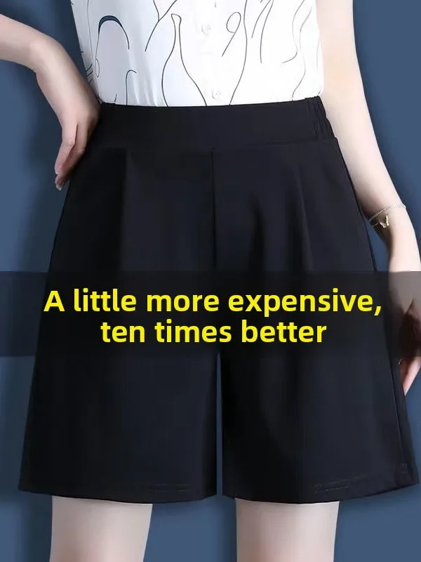 

Black Casual Loose Short Pants Women's Summer Thin Outerwear 2026 New plus Size Wide Leg Five-Quarter Length Breathable