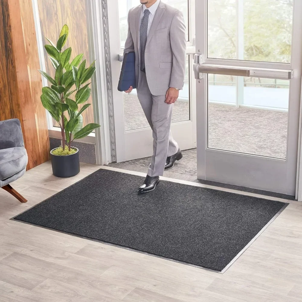 

Brush Dry Indoor/Covered Outdoor Entrance Floor Mat, 3' Width x 5' Length, Charcoal