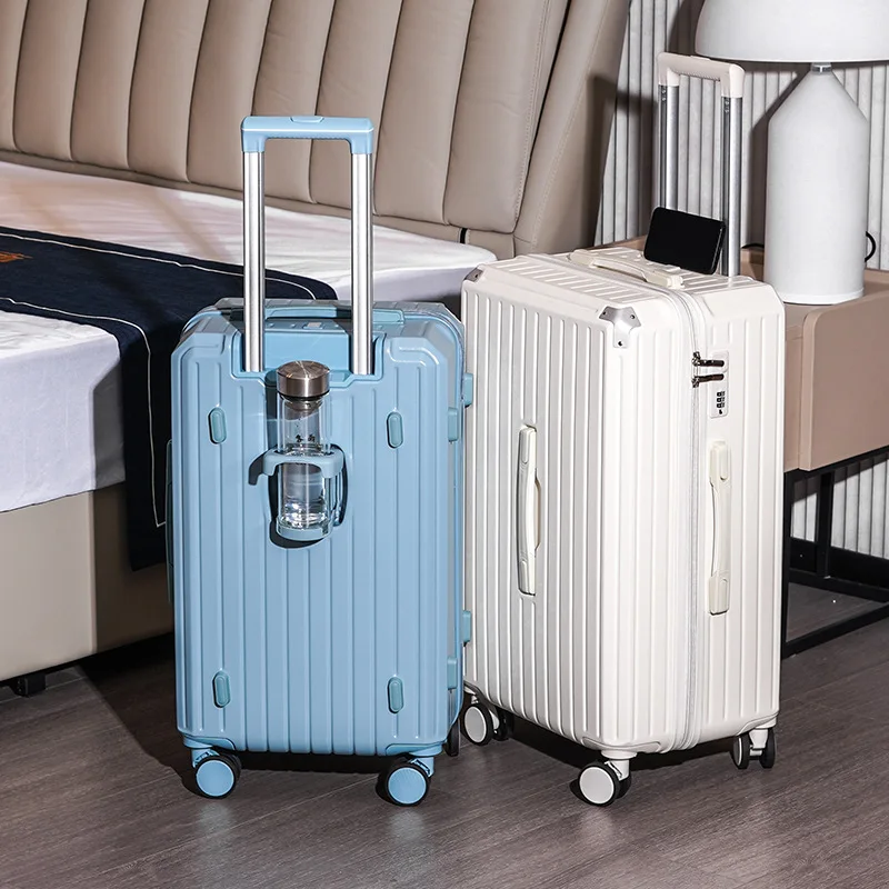 

Rolling Luggage Large Capacity Trolley Case with wheels 29-inch Aluminum Frame Suitcase with cup holder Password Travel Products