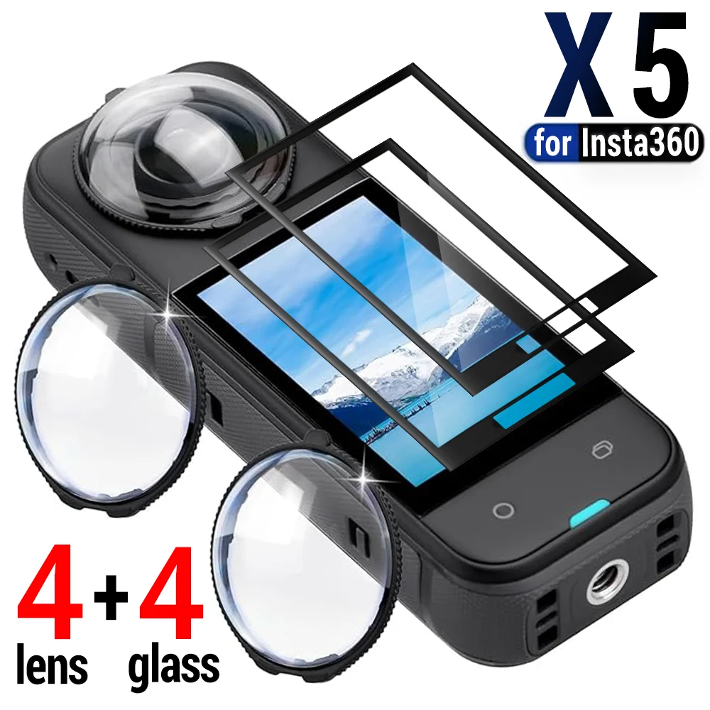 

8в1 для Insta360 X5, вращающаяся защита объектива и защитная пленка для экрана, защитная пленка от царапин, крышка объектива для Insta360 X5, аксессуары