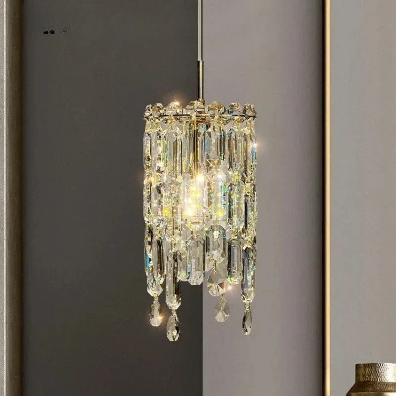 2026 Nordic Crystal Ceiling Chandelier Transparent Lustre Pendant Light For Dining Table Bedroom Bedside Bar Led Hanging