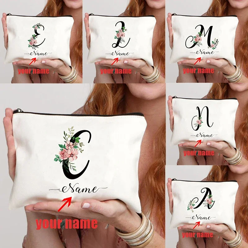 

Letter Aesthetics Personalized Name Makeup Bag Best Gift for Teachers Friends Cosmetic Case Bachelorette Party Gift Pencil Case