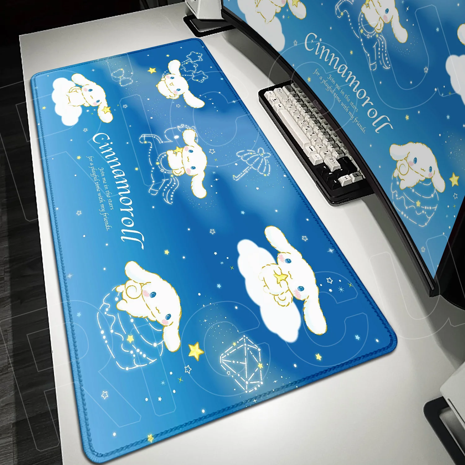

Kawaii Cartoon Desk Mat Gaming Mousepad Sanrio Carpet 40x90cm Cinnamoroll Cute Mouse Pad Laptop Anime Gamer Cabinet Keyboard Rug